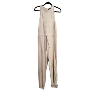 Zara Cream Jumpsuit Sz. Small, 100% Cotton, Drawstring Waist, Banded Ankles NWOT